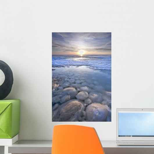 Pancake Ice And Ball Ice On Lake Winnipeg During Spring Thaw Wall Mural