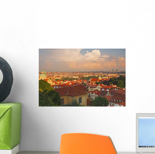View Of Prague Rooftops From Castle Hill Wall Mural