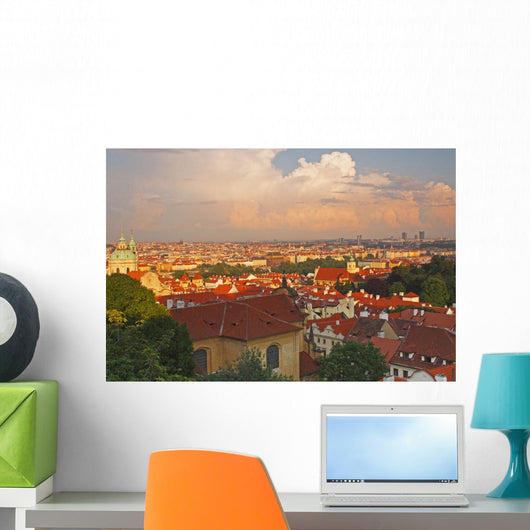 View Of Prague Rooftops From Castle Hill Wall Mural