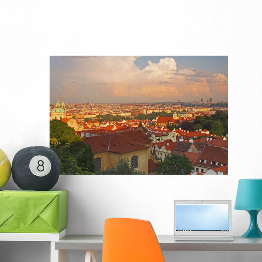 View Of Prague Rooftops From Castle Hill Wall Mural