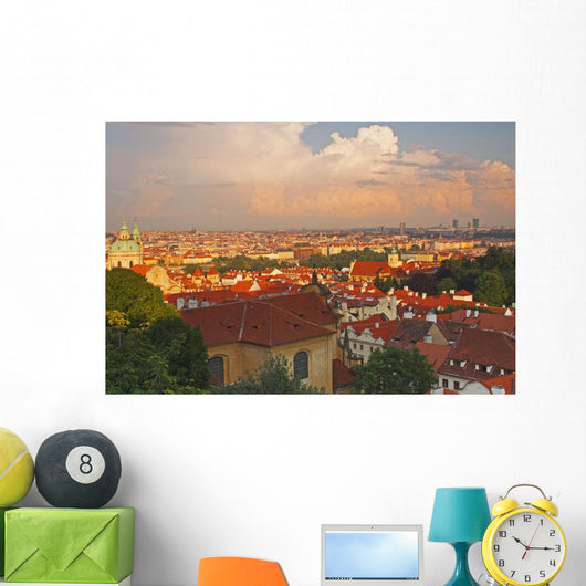 View Of Prague Rooftops From Castle Hill Wall Mural