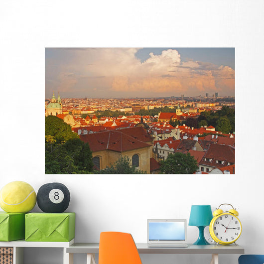 View Of Prague Rooftops From Castle Hill Wall Mural