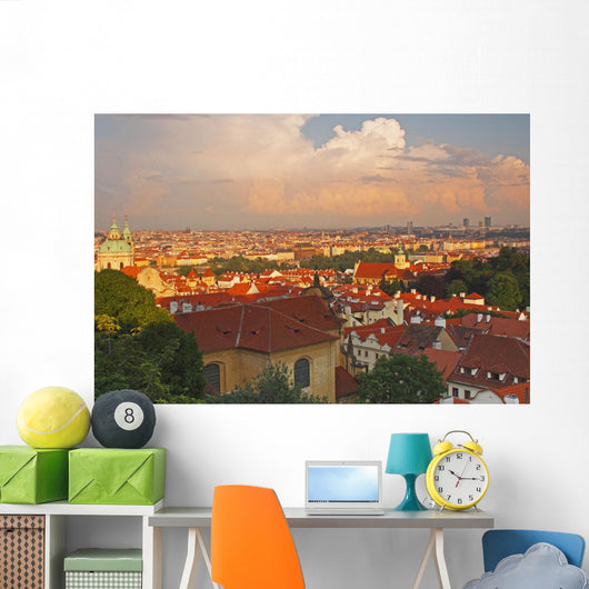 View Of Prague Rooftops From Castle Hill Wall Mural