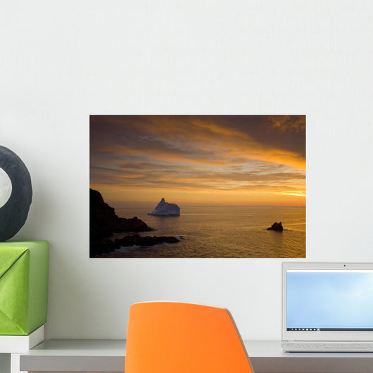 Sunrise And Iceberg Near Twillingate, Newfoundland And Labrador Wall Mural