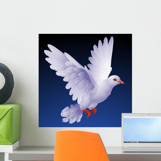 Vector white dove Wall Mural