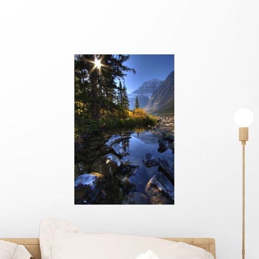 Autumn Afternoon On Cavell Lake Below Mount Edith Cavell Wall Mural