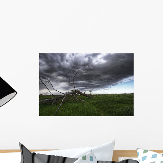 Blowing Grass And Deadwood During A Summer Storm Wall Mural