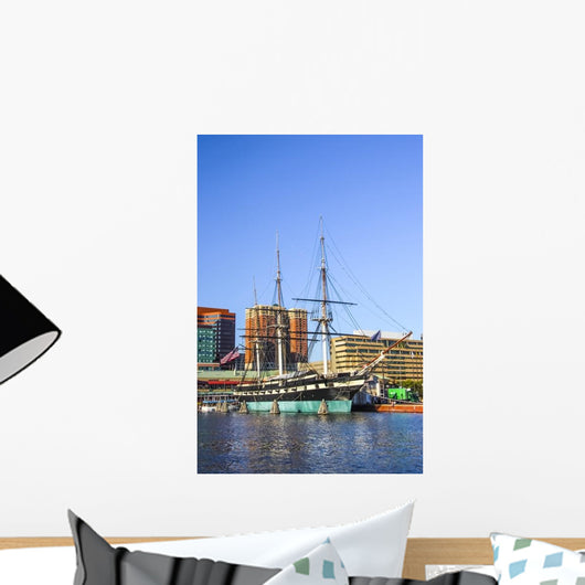 Baltimore Touristic Sailboat Downtown Wall Decal