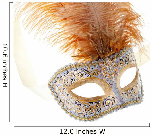 gold feathered carnival mask isolated on a white background Wall Decal