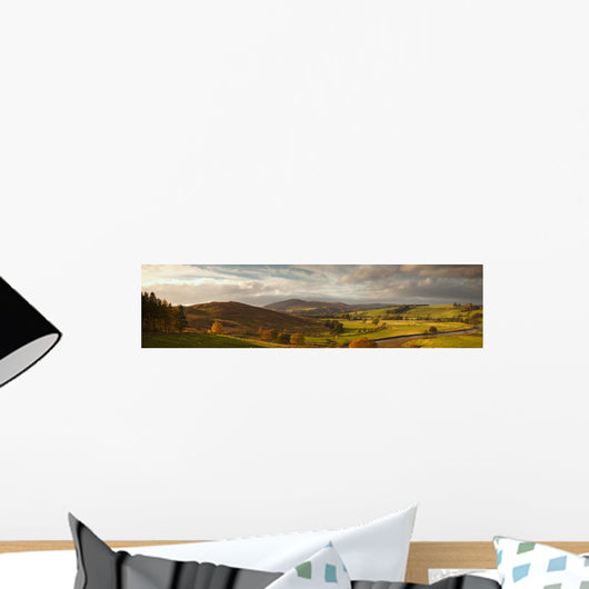 A Road Winding Through An Autumn Coloured Landscape Wall Mural