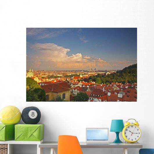 View Of Prague Rooftops From Castle Hill Wall Mural