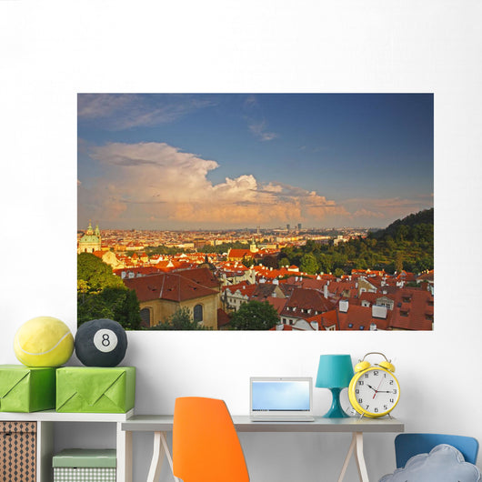 View Of Prague Rooftops From Castle Hill Wall Mural