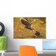 Immature Great Horned Owls Backlit In A Grass Field, Saskatchewan Wall Mural