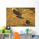 Immature Great Horned Owls Backlit In A Grass Field, Saskatchewan Wall Mural