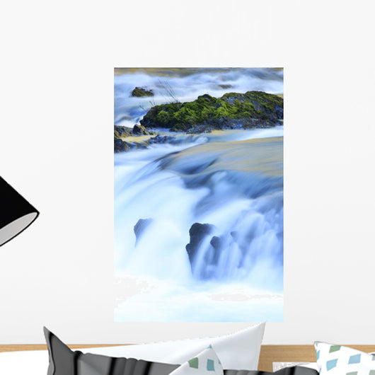 The Cowichan River Flowing Over Rocks Wall Mural