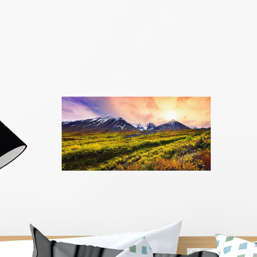 Fall Colours And Auriol Range At Sunset, Kluane National Park, Yukon Wall Mural