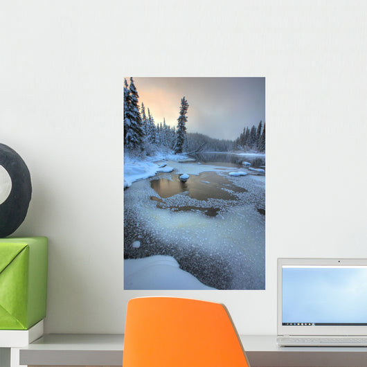 Morley River In Winter Near Teslin, Yukon Wall Mural