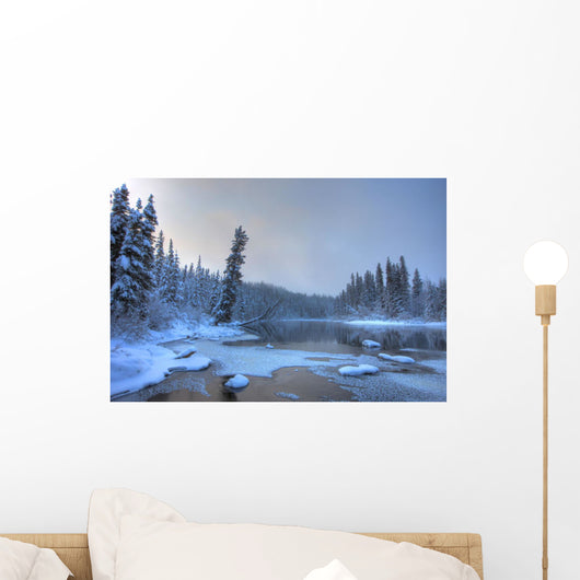 Morley River In Winter Near Teslin, Yukon Wall Mural
