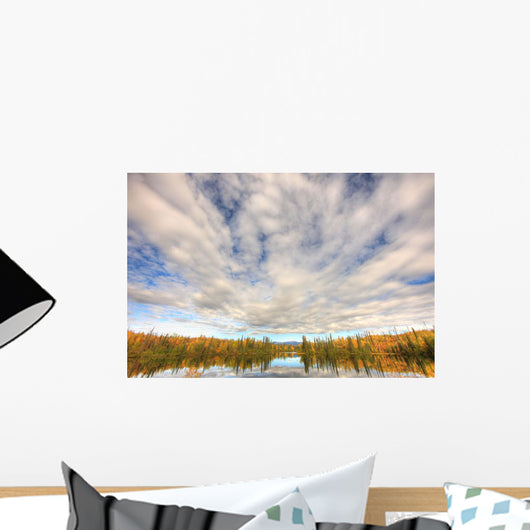 Sky Reflected In Dragon Lake Along The North Canol Road, Yukon Wall Mural