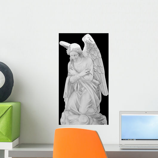 marble angel isolated on black Wall Mural