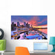 Seattle skyline and waterfront in sunrise Wall Mural