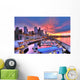 Seattle skyline and waterfront in sunrise Wall Mural