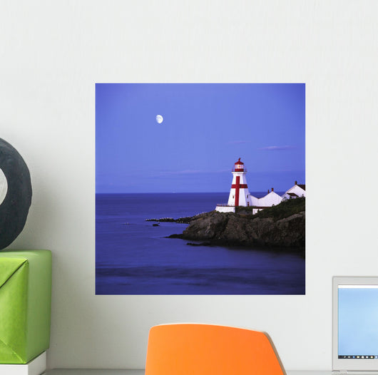 Lighthouse In Moon Light, Campobello Island, New Brunswick Wall Mural