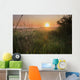 Sunrise On A Dew-Covered Cattle Pasture With Spider Web Wall Mural