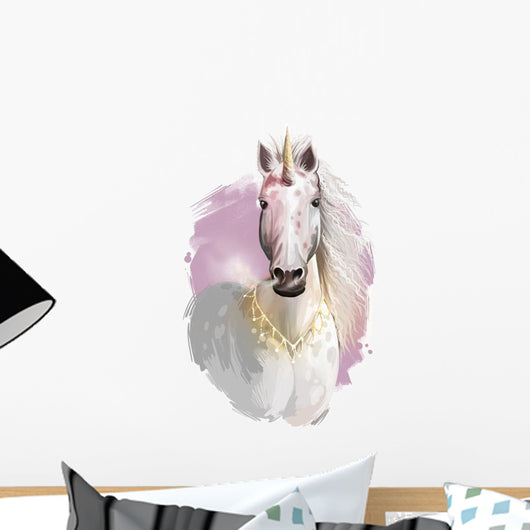 Pink Artistic Splash Unicorn Wall Decal