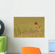 Digitally Enhanced Image With Painterly Effect Of Burrowing Owl Chick Wall Mural