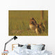 Painterly Effect Of Burrowing Owl Chicks And Adult Wall Mural