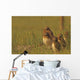 Painterly Effect Of Burrowing Owl Chicks And Adult Wall Mural