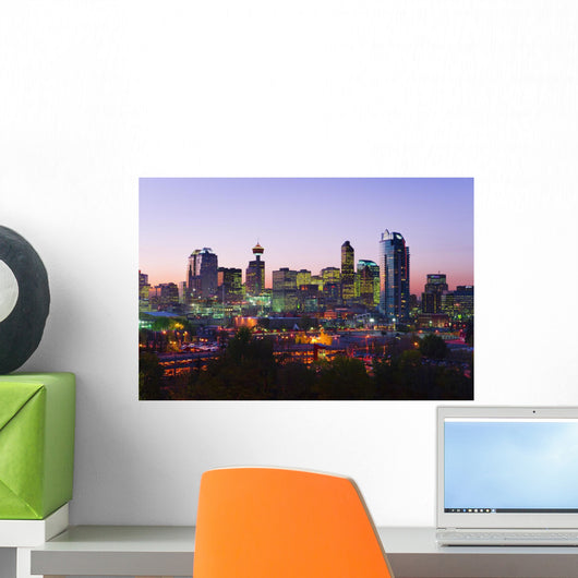 Skyline At Dusk, Calgary, Alberta Wall Mural