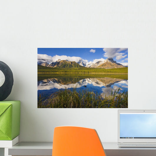 Waterfowl Lakes And Mount Chephren At Sunrise Wall Mural