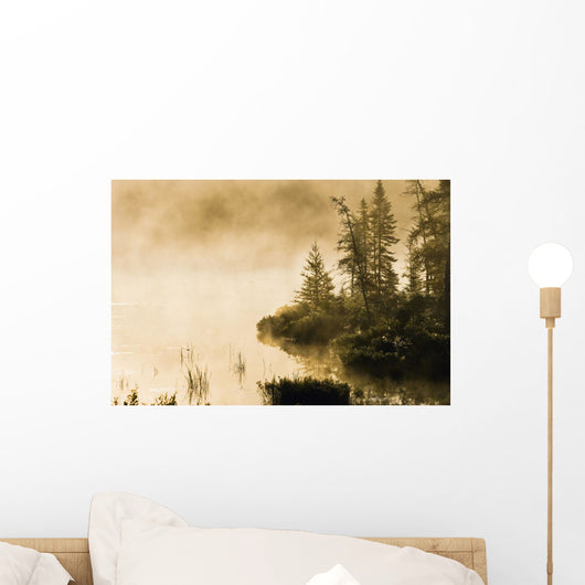 Fog Over Lac Roland At Sunrise Wall Mural