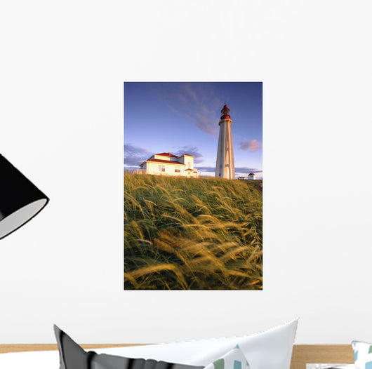 Lighthouse At Sunset, Bas-Saint-Laurent Region, Pointe-Au-Pere, Quebec Wall Mural