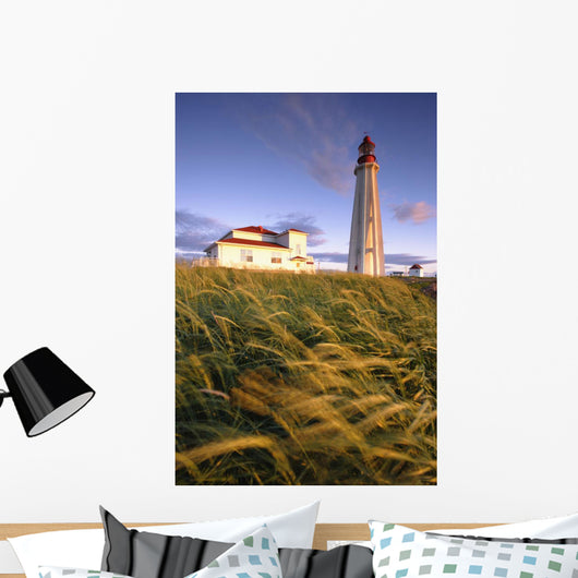 Lighthouse At Sunset, Bas-Saint-Laurent Region, Pointe-Au-Pere, Quebec Wall Mural