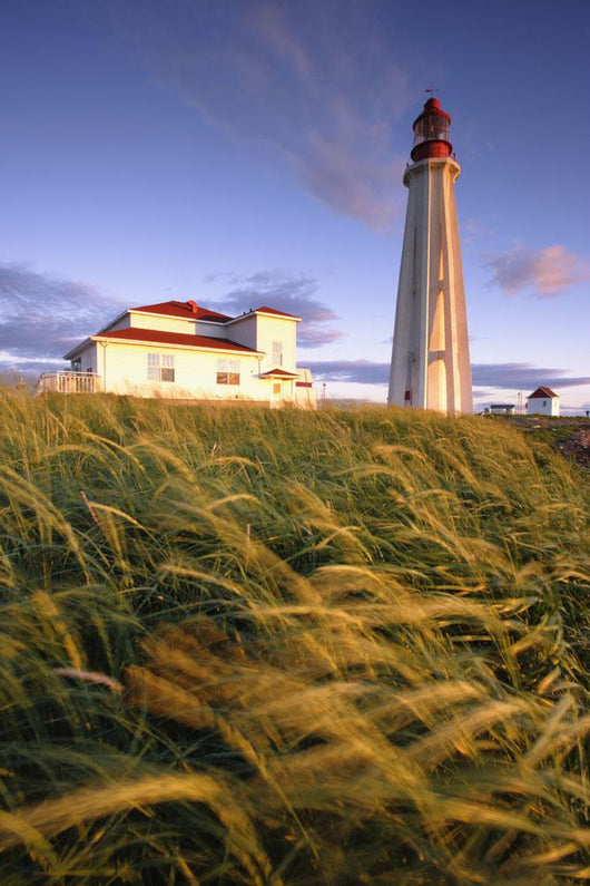 Lighthouse At Sunset, Bas-Saint-Laurent Region, Pointe-Au-Pere, Quebec Wall Mural