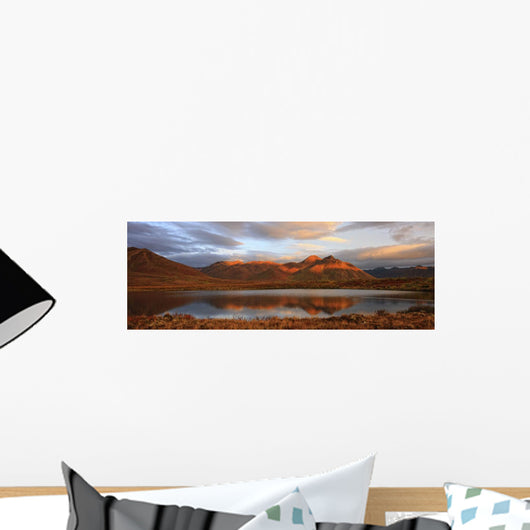 Panoramic Of Sunrise Over Mount Adney Reflected In A Pond In Fall Wall Mural