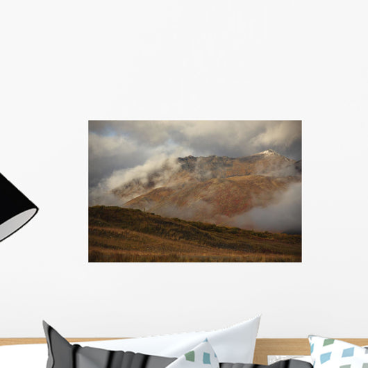 The Cloud Shrouded Slopes Of Mount Adney Along The Dempster Highway Wall Mural