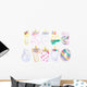 Unicorn Birthday Party Numbers Wall Decal Sticker Set