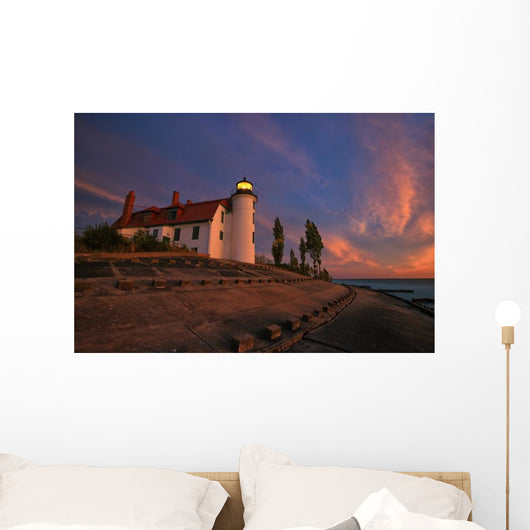 Sunset Point Betsie Lighthouse Evening Wall Decal
