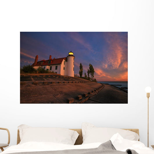 Sunset Point Betsie Lighthouse Evening Wall Decal