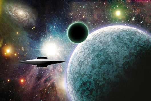 Space Craft near Planet Wall Mural