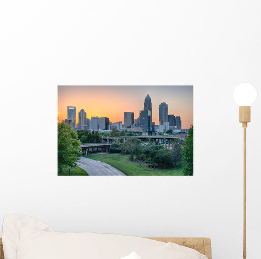 City Skyline Charlotte North Wall Decal