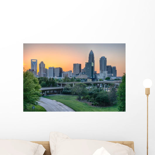 City Skyline Charlotte North Wall Decal