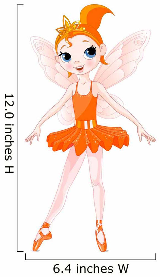 Rainbow Colors Ballerinas Series Orange Ballerina Wall Decal