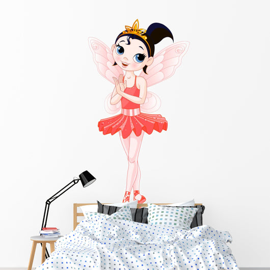 Rainbow Colors Ballerinas Series Red Ballerina Wall Decal