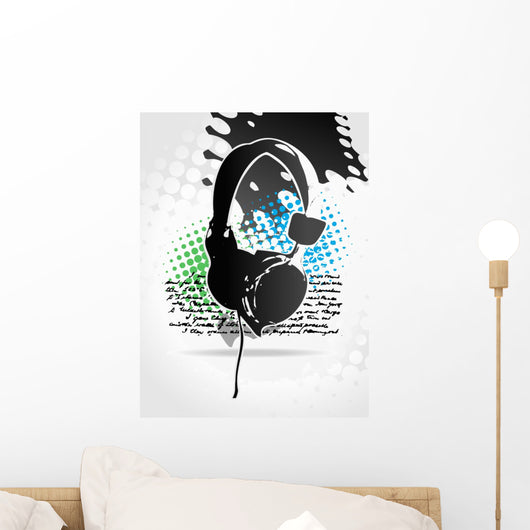 Beautiful Headphone Design Wall Mural