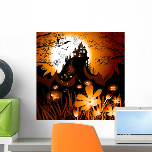 Halloween Landscape with Yellow